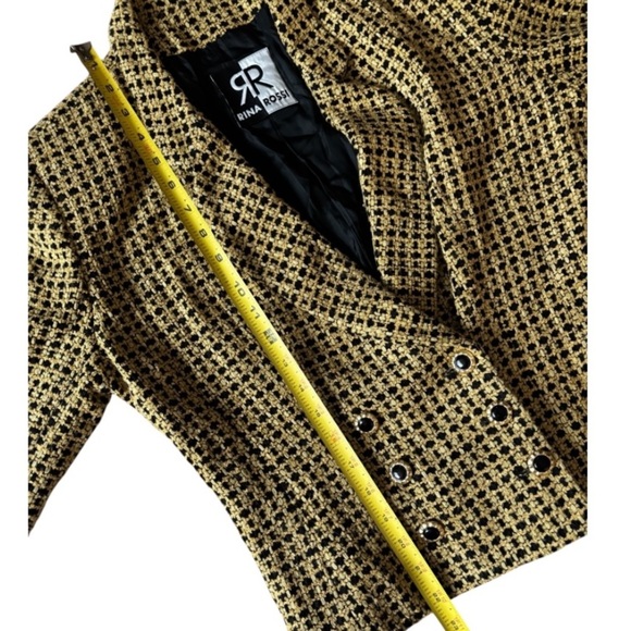VINTAGE Rina Rossi Women's Black and Gold Tweed Blazer - Picture 14 of 14
